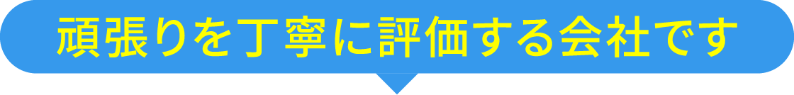 頑張りを丁寧に評価する会社です